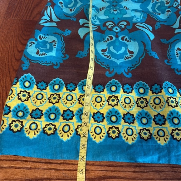 Elizabeth Howard linen abstract print sheath dress sleeveless round neck size 6 - Picture 10 of 12